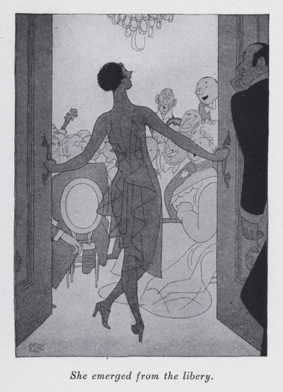 Ilustrace k filmu "Ale pánové si berou brunety" od Anity Loos (litho) od Ralph Barton