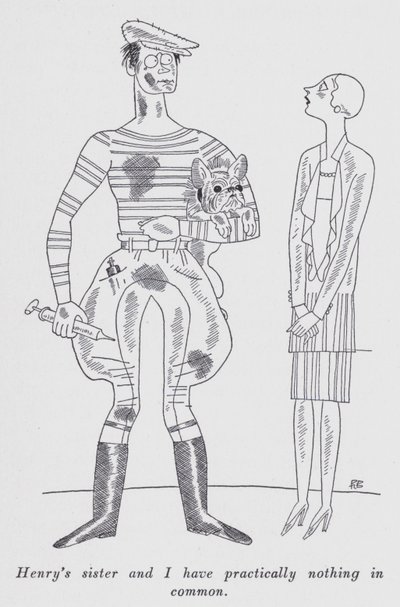 Ilustrace k filmu "Ale pánové si berou brunety" od Anity Loos (litho) od Ralph Barton