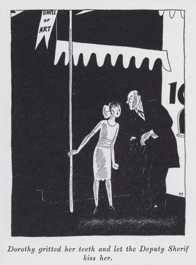 Ilustrace k filmu "Ale pánové si berou brunety" od Anity Loos (litho) od Ralph Barton