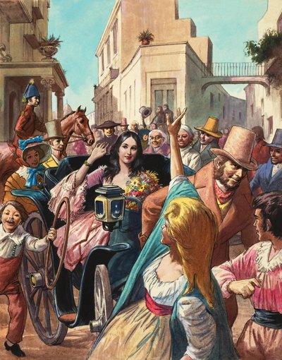 Maria Malibran (1808-36) na návštěvě v italské Lucce (kvaš na papíře) od Ralph Bruce
