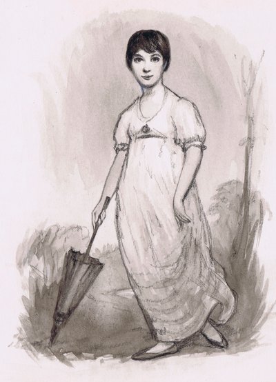 Mladá Jane Austenová (tužka a akvarel) od Ralph Bruce