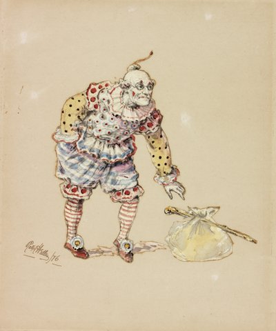 Billy Purvis Stealing the Bundle, 1876 (tužka a wc na papíře) od Ralph Hedley