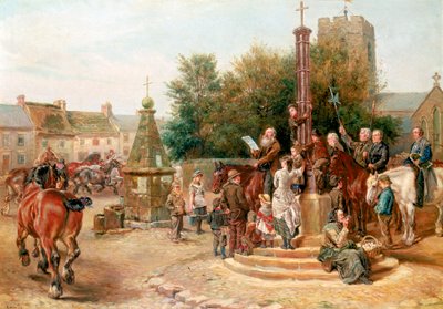 Vyhlášení Stagshaw Fair v Corbridge od Ralph Hedley