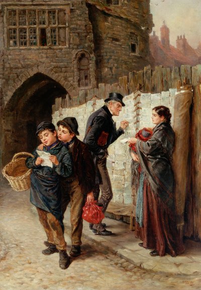 Prodejce balad, Černá brána, 1884 od Ralph Hedley