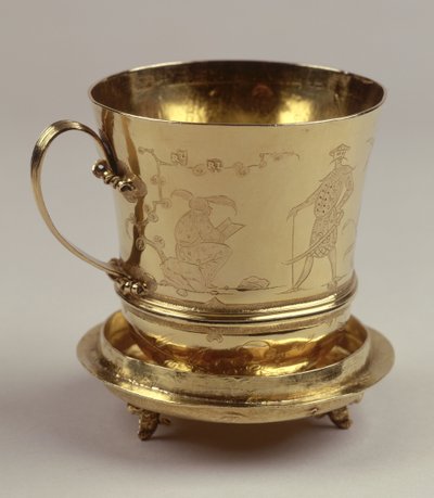 Zlatý čokoládový pohár, cca 1685 (stříbrný) (viz 208937) od Ralph Leake