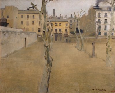 Nádvoří staré barcelonské věznice od Ramón Casas