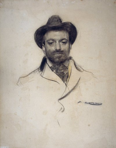 ""Portrét španělského malíře a fotografa Jose Maria Serta (1874-1945)"" Kresba uhlem od Ramona Casase (1866-1932) 1904 Soukromá sbírka od Ramón Casas