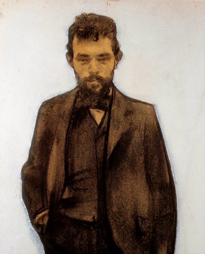 Portrét Amadea Vivese (1871-1932), skladatel (pastel) od Ramon Casas i Carbo