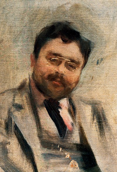 Portrét Isaaca Albenize ve věku 34 let, detail (olej na plátně) od Ramon Casas i Carbo