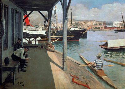 Přístav v Barceloně od Ramon Casas i Carbo