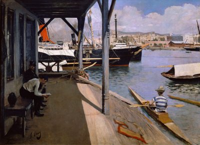 Yacht Club v Barceloně od Ramon Casas i Carbo