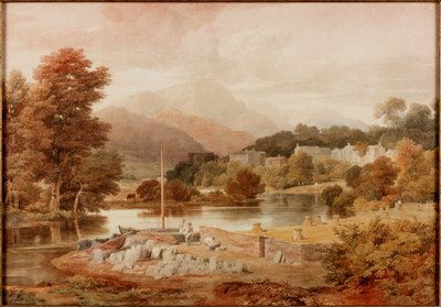 A Slate Wharf, Brathay (tužka a akvarel na papíře) od Ramsay Richard Reinagle