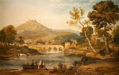 Llangollen, Wales (akvarel na papíře) od Ramsay Richard Reinagle