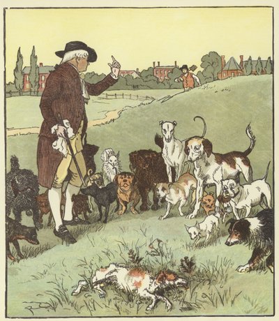 Elegie o smrti šíleného psa od Randolph Caldecott