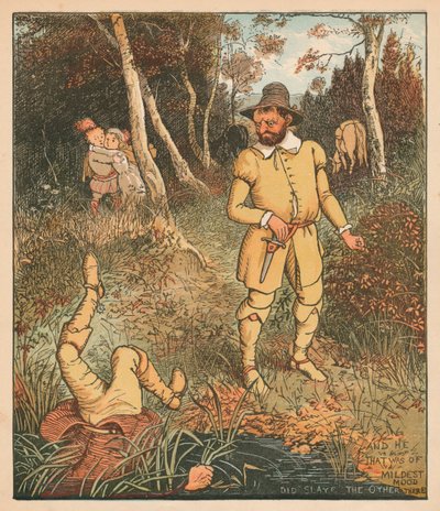A ten, kdo měl nejmírnější náladu, tam zabil toho druhého, c1880. od Randolph Caldecott