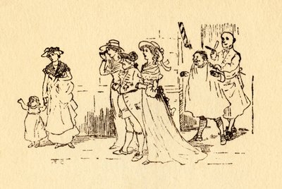 Přihlížející sledují, jak John Gilpin cválá kolem, 1878, c1918. od Randolph Caldecott