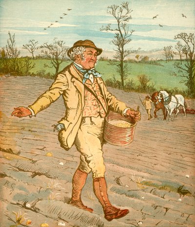 ...Farmář, který zasel kukuřici, c1878. od Randolph Caldecott