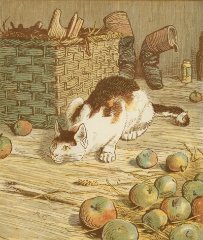 Akumulační říkanka The House that Jack Built. Kočka, která snědla krysu, která snědla slad. Ilustrace Randolph Caldecott. od Randolph Caldecott