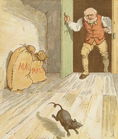 Akumulační říkanka The House that Jack Built. Krysa, která snědla slad. Ilustrace Randolph Caldecott. od Randolph Caldecott