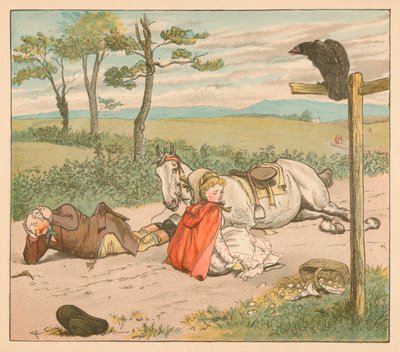 Klisna si podlomila kolena a Farmář svou korunu, c1885, 1934. od Randolph Caldecott