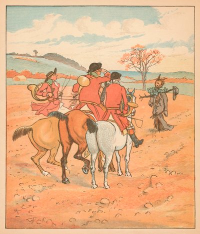...první věc, kterou našli, byl tattert boggart, na poli..., 1880. od Randolph Caldecott