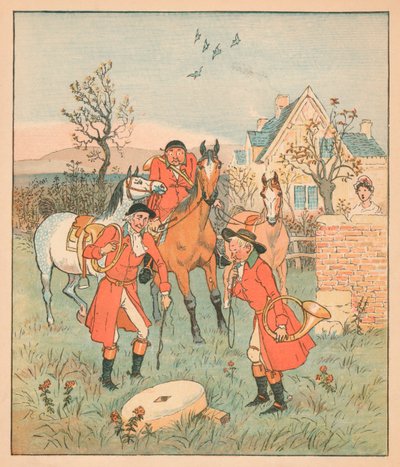 ...další věc, kterou našli, byl gruntin, brousící brusný kámen..., 1880. od Randolph Caldecott