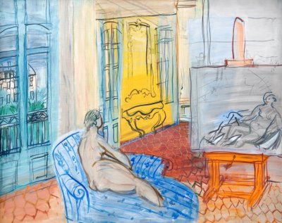 Model ve studiu na Place Arago v Perpignanu od Raoul Dufy