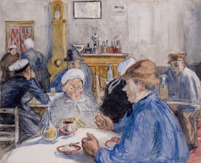 V kavárně, kolem roku 1900 (akvarel, wash a uhel) od Raoul Dufy
