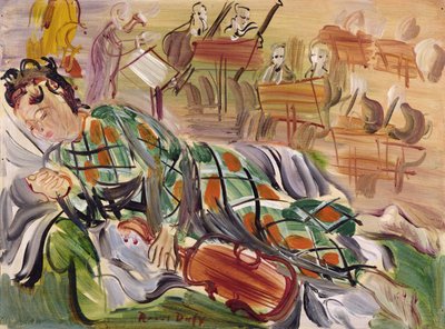 Berthe jako Harlekýn (olej na plátně) od Raoul Dufy