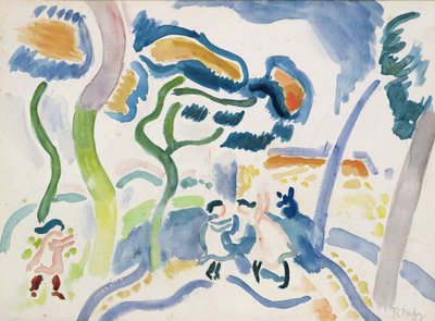Děti si hrají (akvarel na papíře) od Raoul Dufy