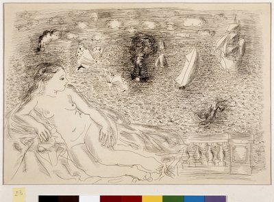 Žena před mořem (olej na plátně) od Raoul Dufy