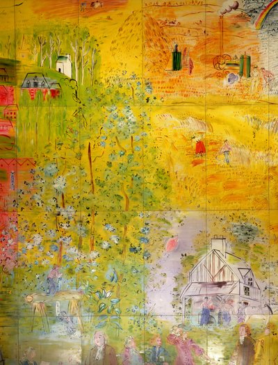 La Fee Electricite, detail pravé strany zobrazující sklizeň od Raoul Dufy