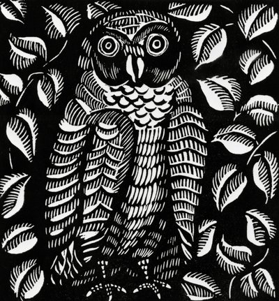Sova, k básni Le hibou, z knihy Le Bestiaire ou Cortege d