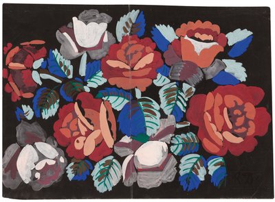Červené a růžové růže (kvaš na černém papíře) od Raoul Dufy