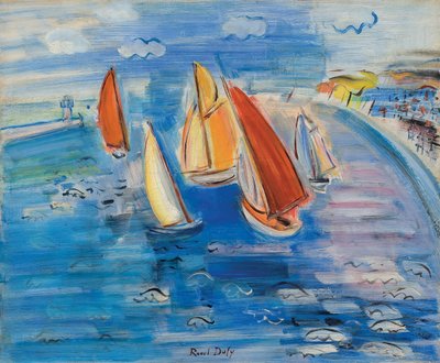 Regaty v Sainte-Adresse; Regates a Sainte-Adresse, asi 1930 (olej na plátně) od Raoul Dufy