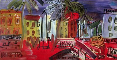 Tribuna na náměstí, Hyeres, asi 1938 (panel) od Raoul Dufy