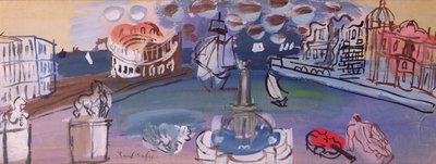Kašna na náměstí (kvaš) od Raoul Dufy