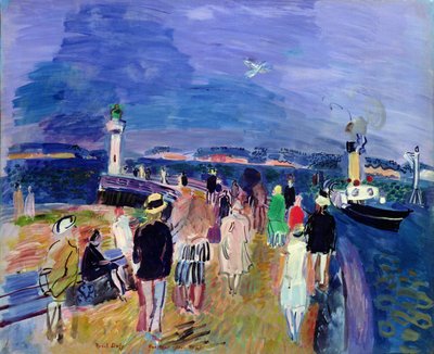 Molo v Honfleuru od Raoul Dufy