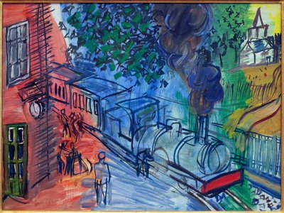 Vlak na nádraží. Obraz Raoula Dufyho (1877-1953), olej na plátně. Francouzské umění, 20. století. Musee La Piscine, Roubaix. od Raoul Dufy