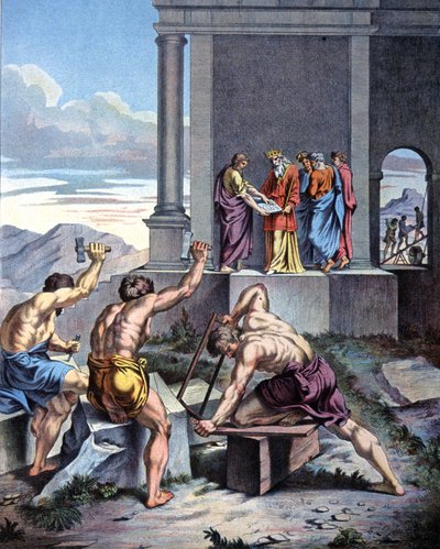 Bau des Tempels von Salomo von Raphael (1483-1520) (after)