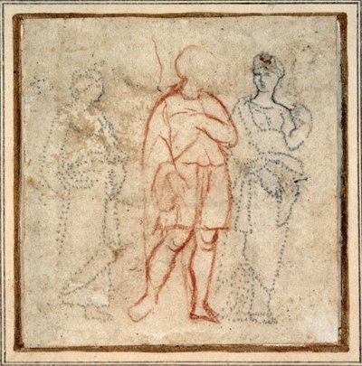 Aeneas v doprovodu Dido, studie pro hraniční scénu (3. oddělení vlevo) 