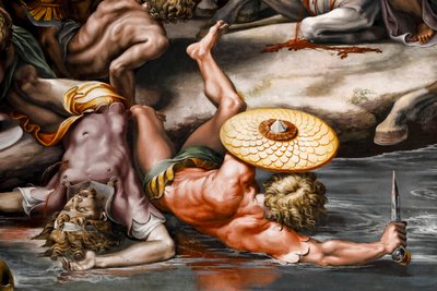 Bitva u Milvijského mostu, detail. 1517-1524 (freska) od Raphael