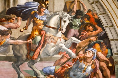 Vyhnání Heliodora z chrámu. 1511-1512 (freska) od Raphael