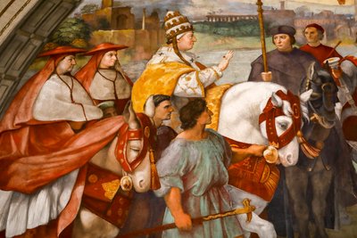 Setkání svatého Lva Velikého a Attily. 1511-1514 (freska) od Raphael