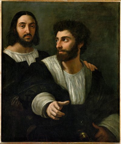 Raffael und sein Fechtmeister von Raphael (1483-1520)