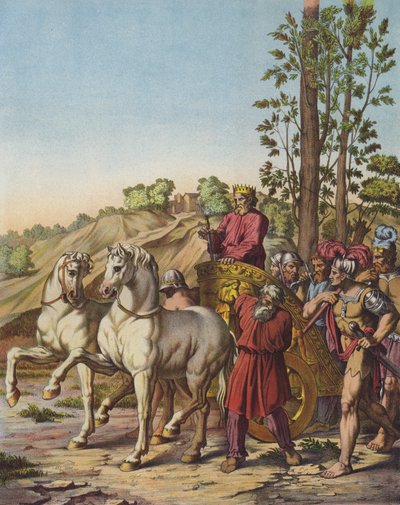 Herodes Veliký se stává králem Judeje jako vazal Římanů (barva litho) od after Raphael