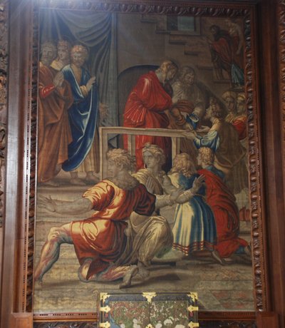 Smrt Ananiáše, dílna Mortlake od after Raphael