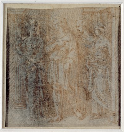 Aeneas v doprovodu Dido, studie pro hraniční scénu (3. oddělení vlevo) 