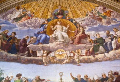 Detail der Disputation des Heiligen Sakraments, ca. 1509-10 von Raphael (1483-1520)