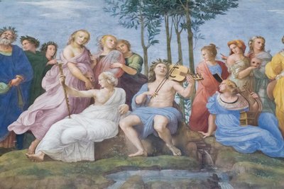 Parnassus, aus der Stanza della Segnatura von Raphael (1483-1520)